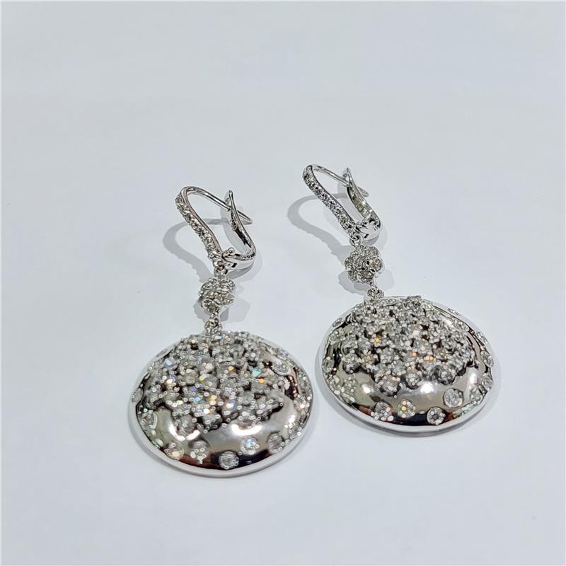 3,01 Карат Бриллиант 18 K Белое Золото Серьги 13,21 гр