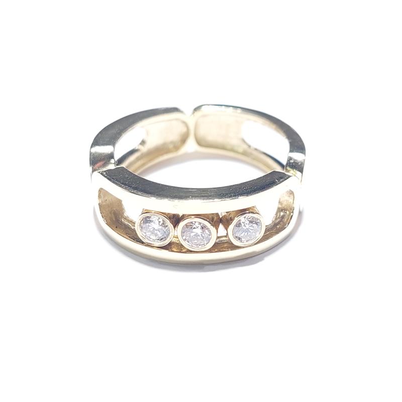0.35 ct Diamond 14 K Yellow Gold Ring 6.18 gr