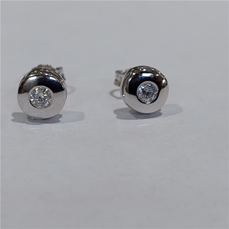 0,20 Карат Бриллиант 18 K Белое Золото Серьги 2,10 гр
