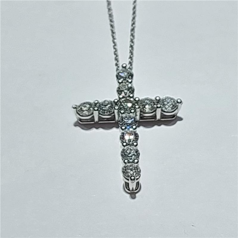 0.58 ct Diamond 18 K White Gold Necklace 3 gr