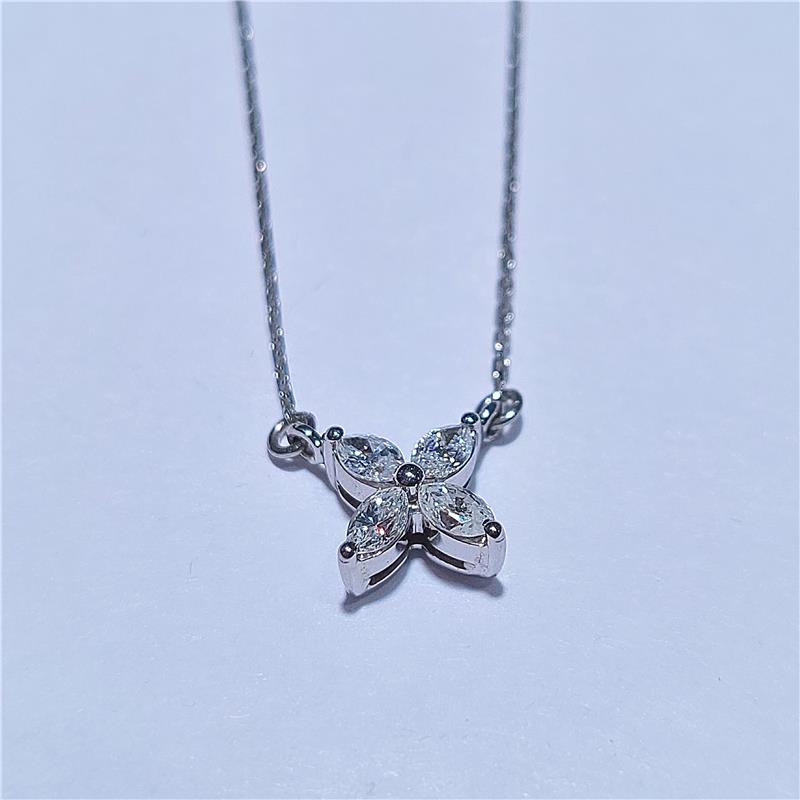 0.43 ct Diamond 18 K White Gold Necklace 3.01 gr