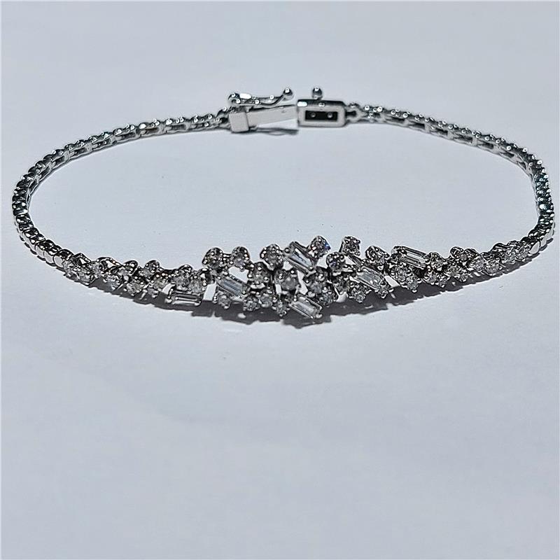 1,25 ct Diamond 18 K White Gold Bracelet 8,42 gr