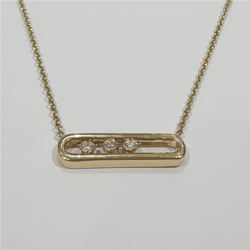 0.36 ct Diamond 14 K Yellow Gold Necklace 9.67 gr