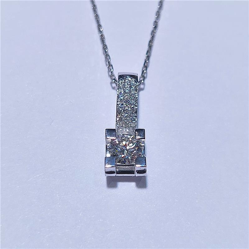 0.46 ct Diamond 18 K White Gold Necklace 3.54 gr