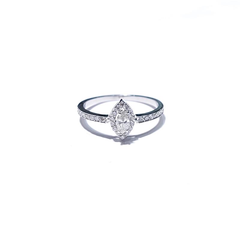 0,35 ct Diamond 18 K White Gold Ring 1,50 gr