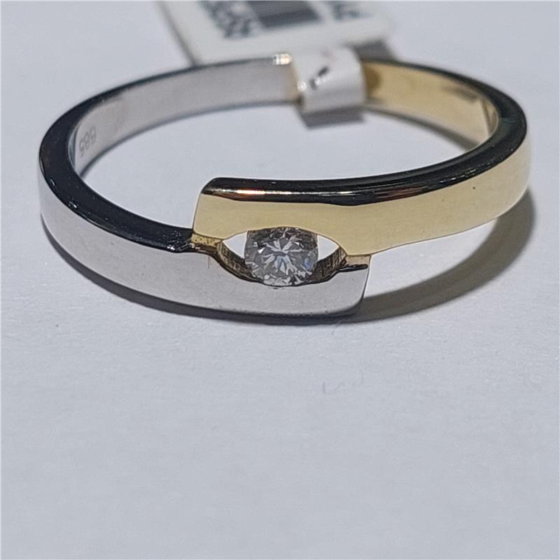 0,10 ct Diamond 14 K Gold Ring 3,22 gr