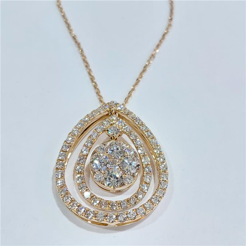 1,65 ct Diamond 18 K Rose Gold Necklace 5,68 gr