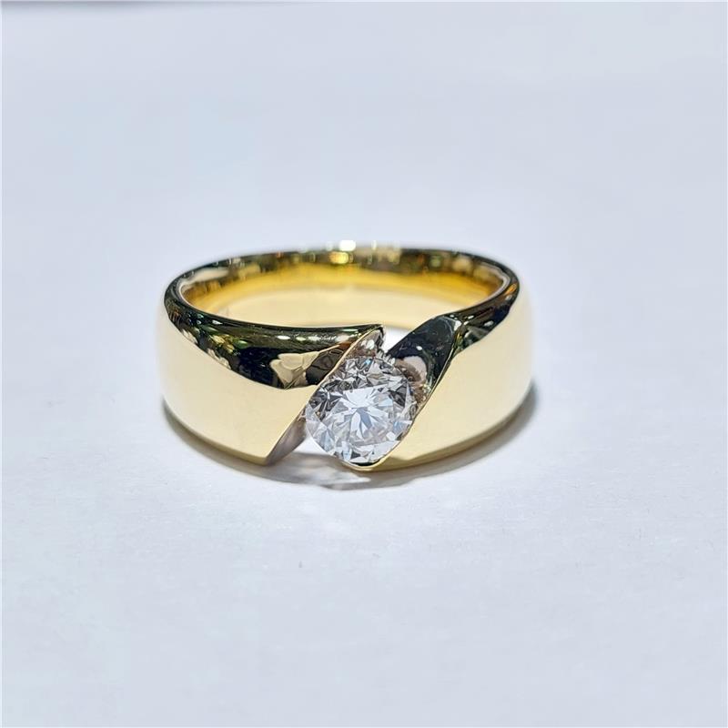 1,01 ct Diamond 14 K Yellow Gold Ring 12,60 gr