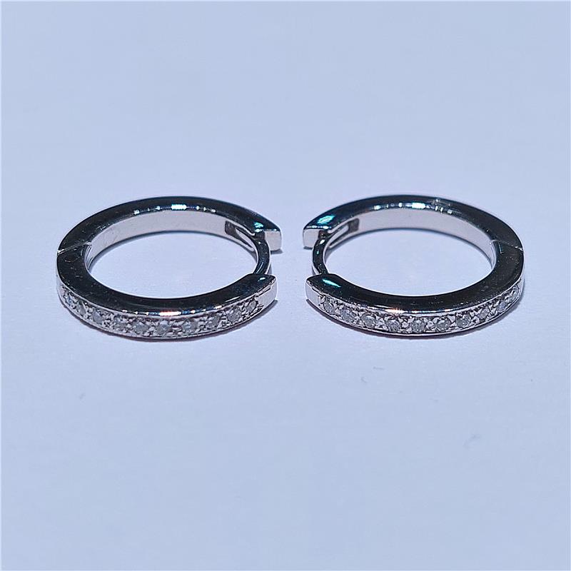 0,20 Карат Бриллиант 18 K Белое Золото Серьги 5,01 гр