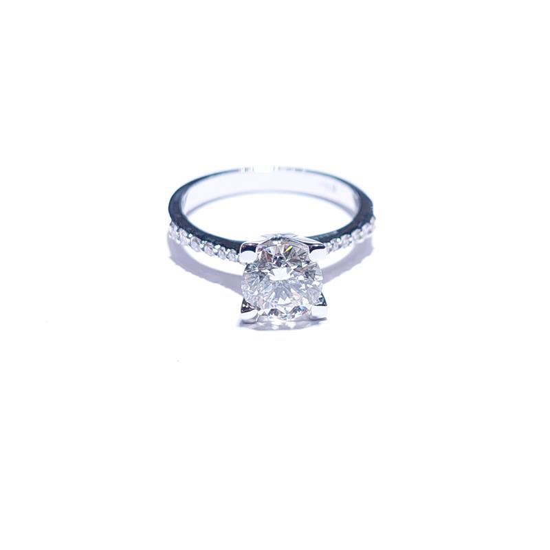 1.16 ct Diamond 18 K White Gold Ring 3.13 gr