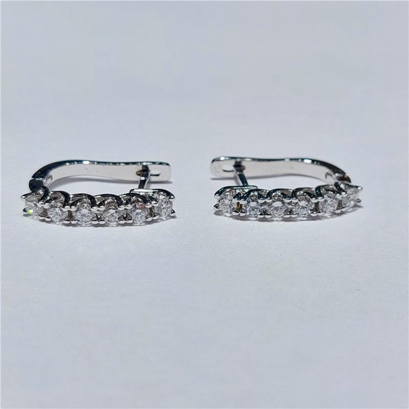 0,84 Карат Бриллиант 18 K Белое Золото Серьги 3,55 гр