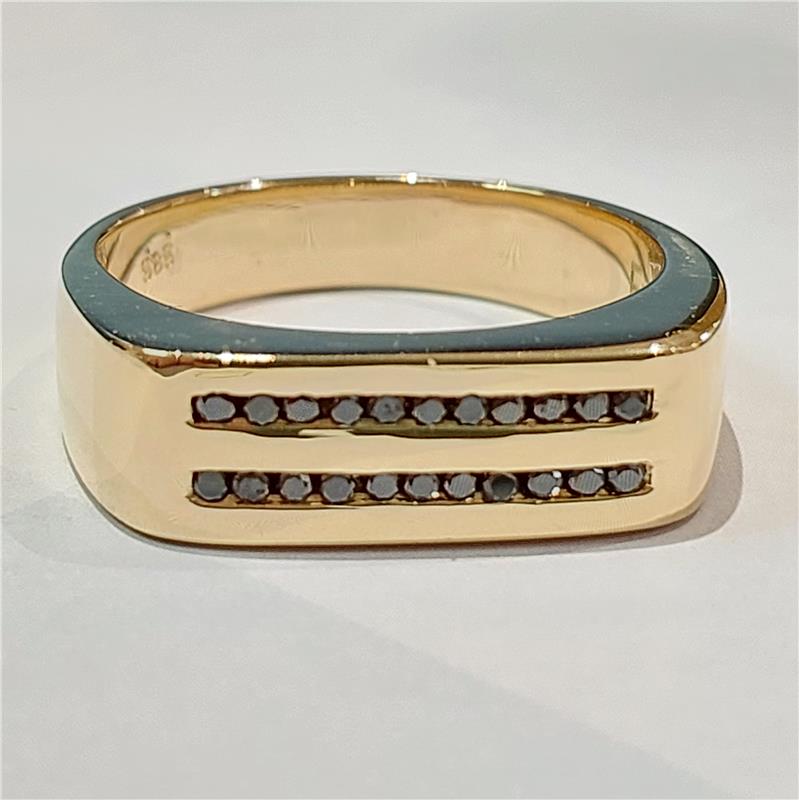 0.20 ct Diamond 14 K Yellow Gold Ring 9.80 gr