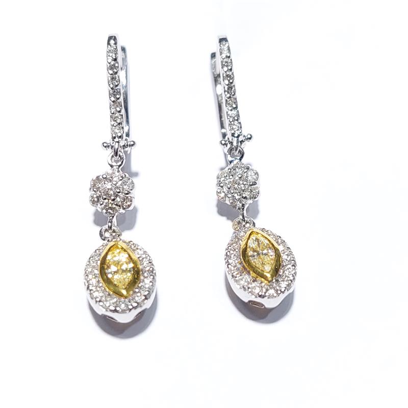 1.07 Карат Бриллиант 18 K Gold Серьги 5.41 гр