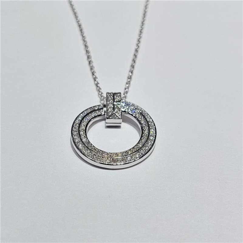 0.70 ct Diamond 18 K White Gold Necklace 10.41 gr